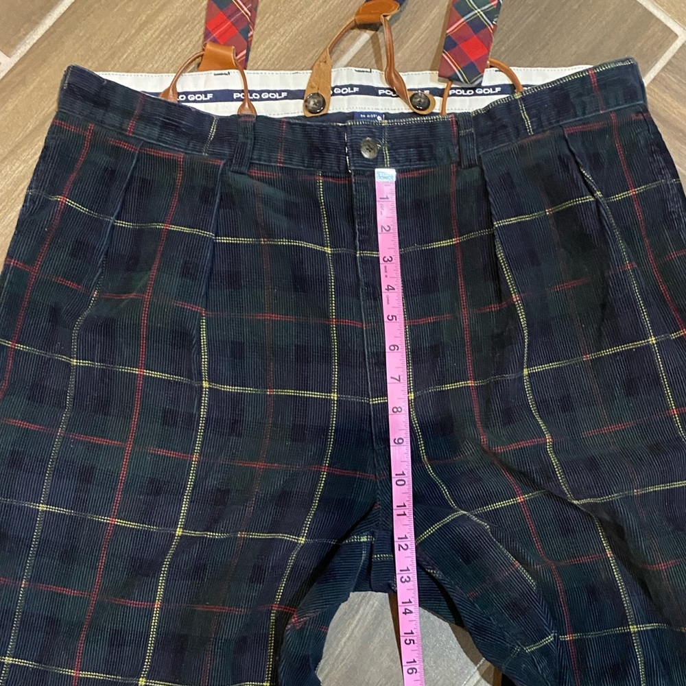 Polo Plaid With Suspenders Golf Pants Size: 40x30 - Picture 6 of 9